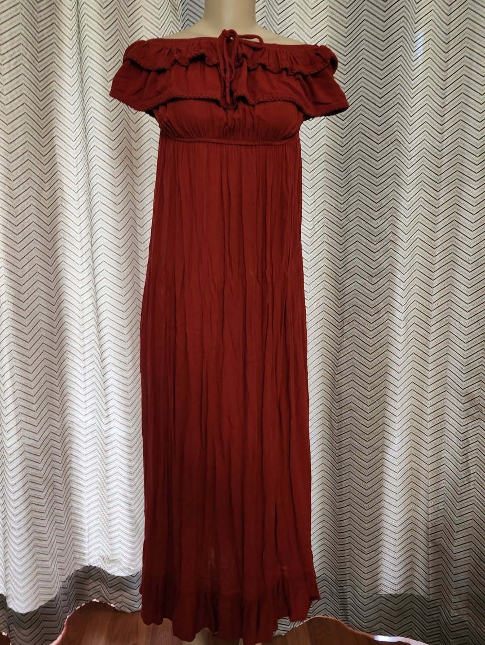 Atmosphere Rust Red Off-Shoulder Maxi Dress